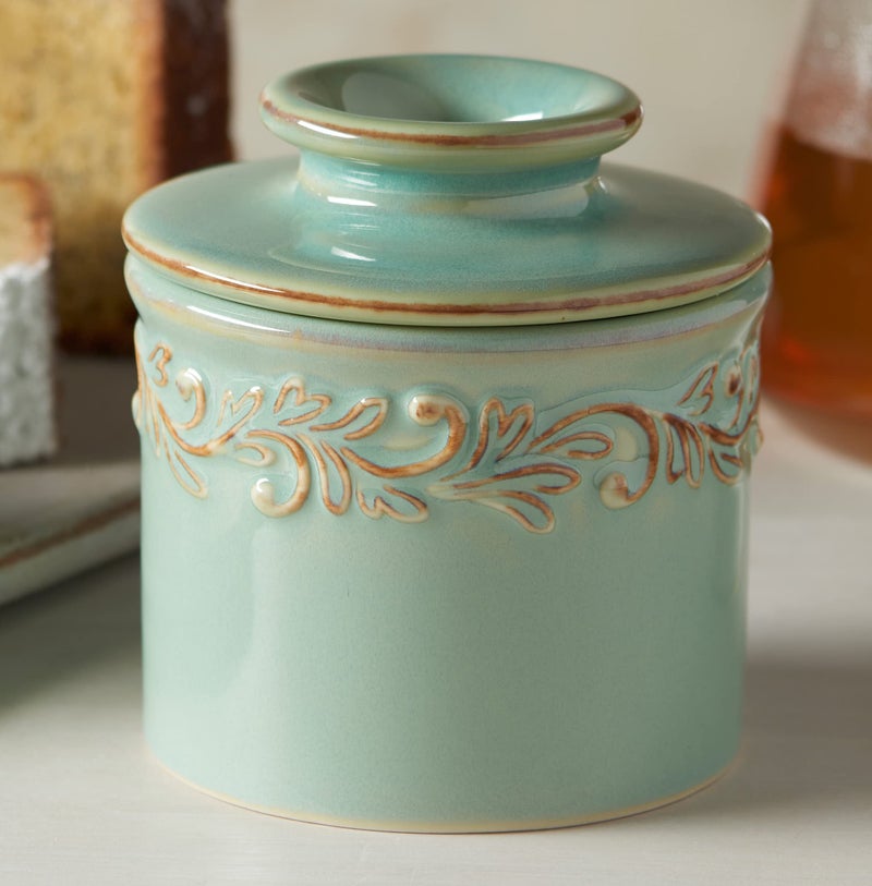 Butter Bell - The Original Butter Bell crock by L Tremain, a Countertop French Ceramic Butter Dish Keeper for Spreadable Butter, Antique Collection, Sea Spray - Image 4